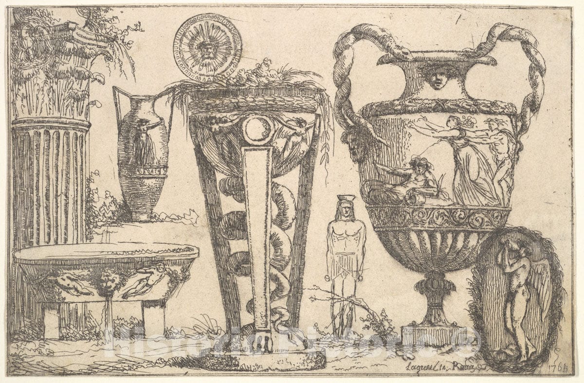 Art Print : Jean Jacques Lagrenée - Fragments of Antiquity : Vintage Wall Art