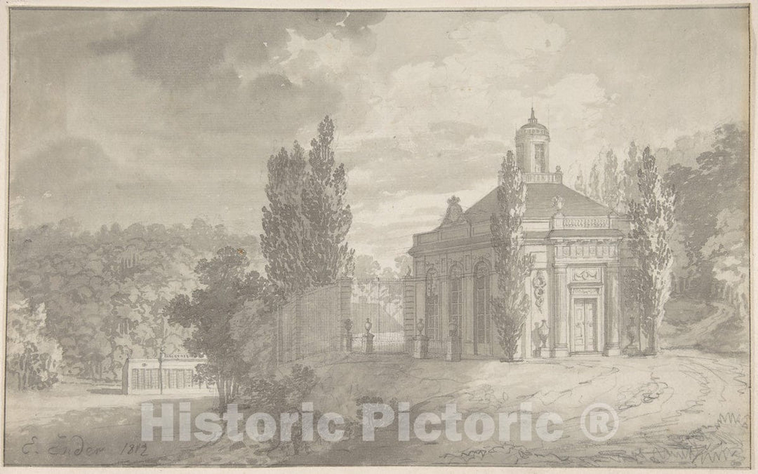 Art Print : E. Ender - Garden Pavillion : Vintage Wall Art
