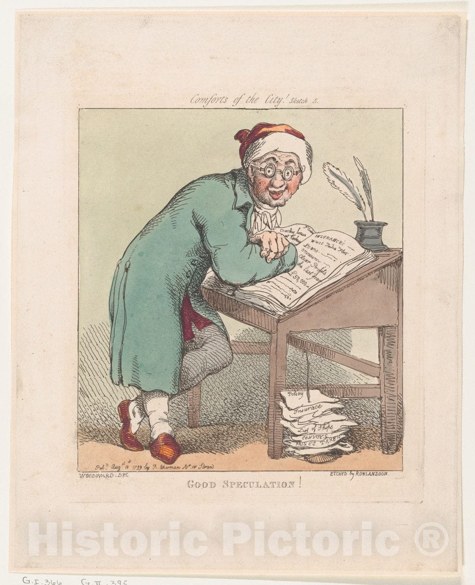 Art Print : Thomas Rowlandson - Good Speculation! : Vintage Wall Art