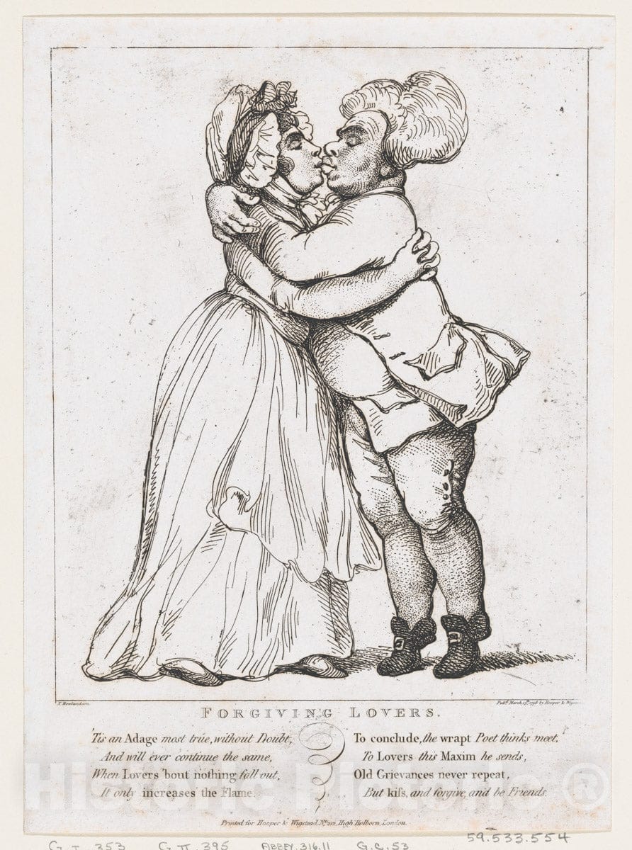 Art Print : Thomas Rowlandson - Forgiving Lovers : Vintage Wall Art
