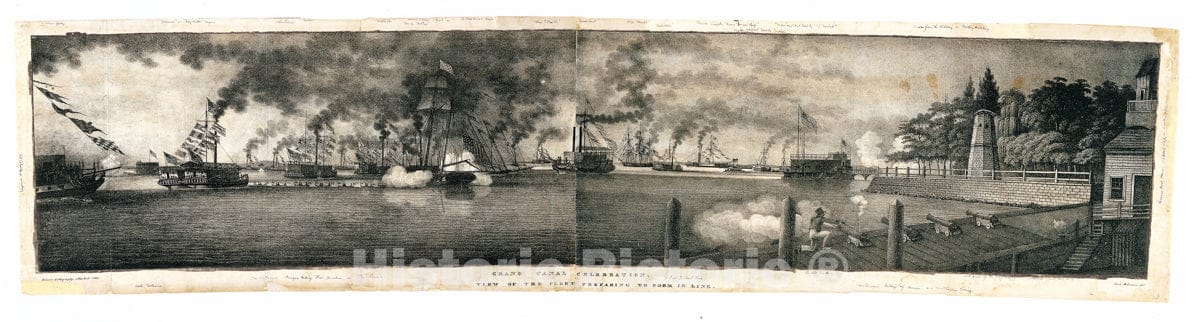 Art Print : Archibald Robertson - Grand Canal Celebration: View of The Fleet Preparing to Form in Line : Vintage Wall Art
