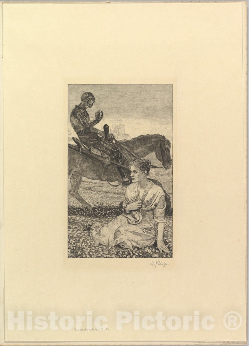 Art Print : Max Klinger - Ritter Tod, from The Series Brahmsphantasie : Vintage Wall Art