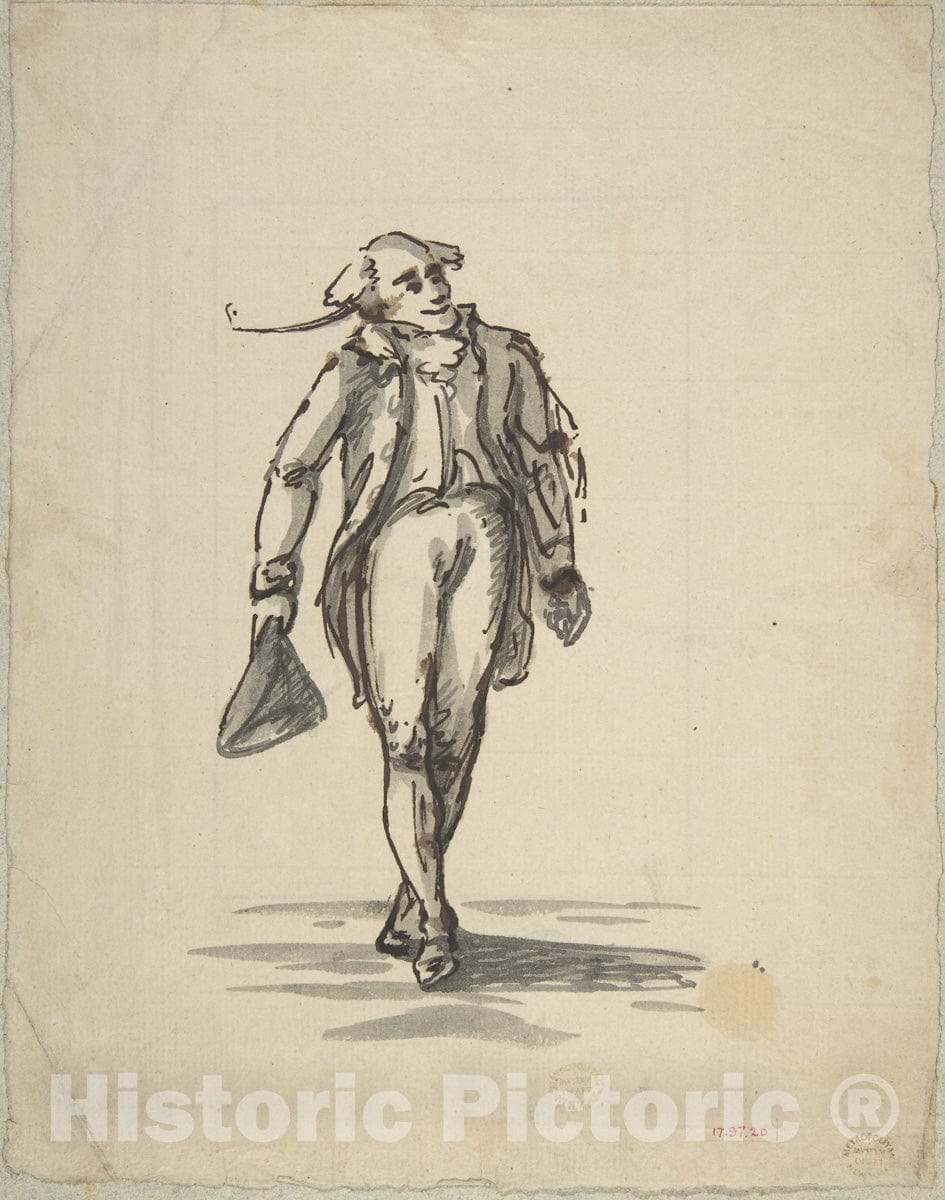 Art Print : Sir Henry William Bunbury - Figure of a Man, The Lawyer : Vintage Wall Art