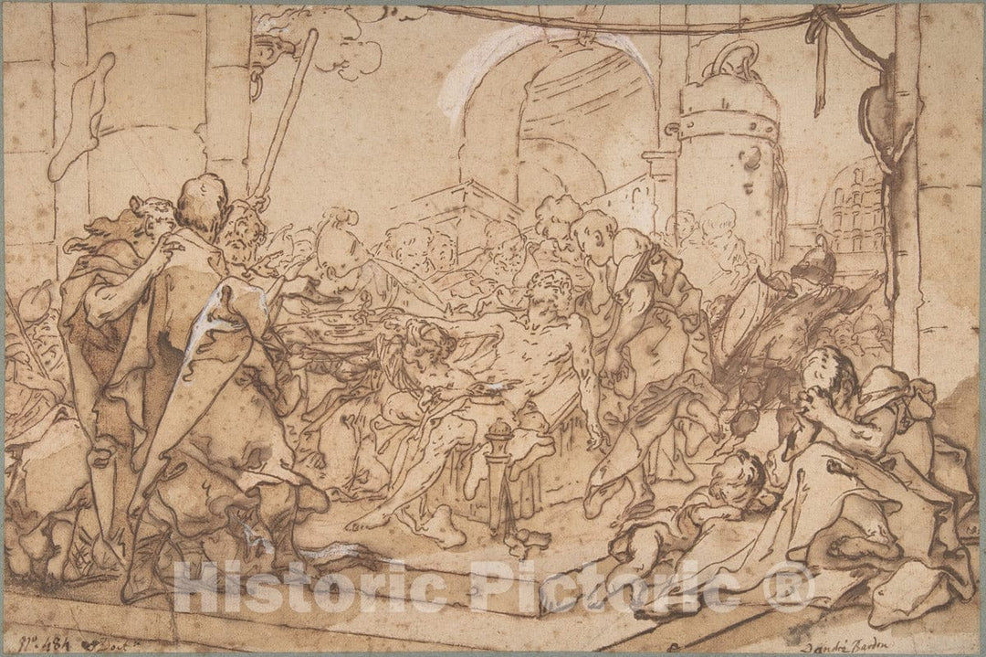 Art Print : Michel François Dandré-Bardon - The Death of Socrates : Vintage Wall Art