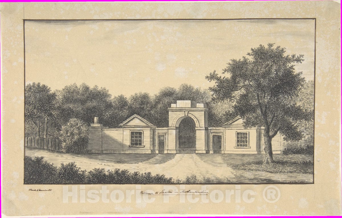Art Print : Charles Randle - Entrance to Laxton in Northamptonshire : Vintage Wall Art