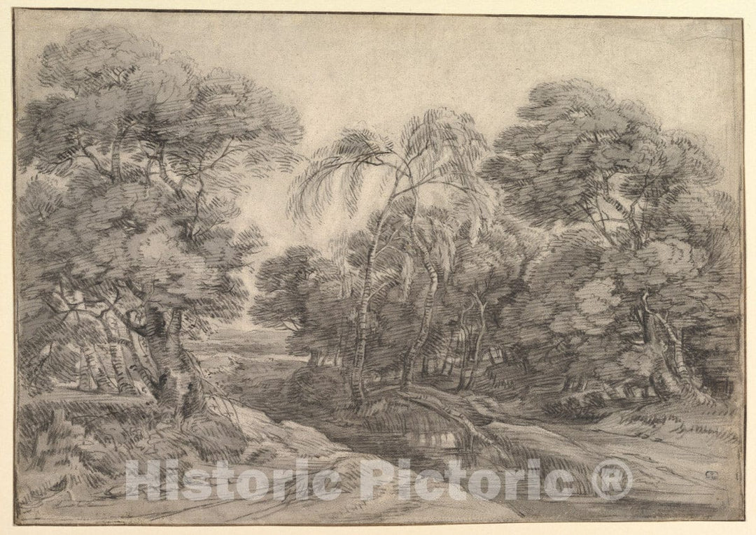 Art Print : Lodewijk de Vadder - Forest Landscape : Vintage Wall Art