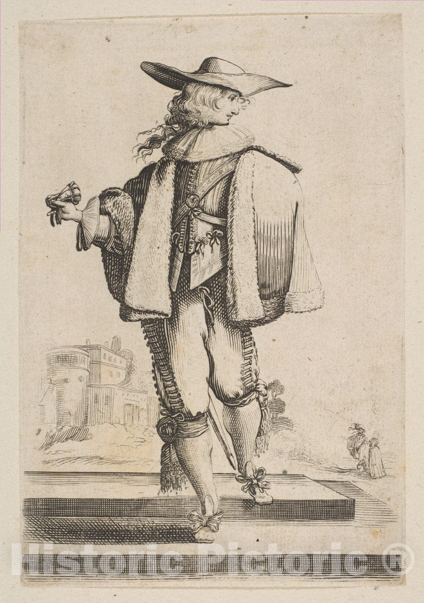 Art Print : Anonymous, French, 17th Century - Gentleman with a Glove : Vintage Wall Art