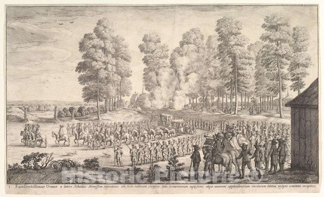 Art Print : Wenceslaus Hollar - Entry of The Count of Thurn and Taxis into Hemissen : Vintage Wall Art
