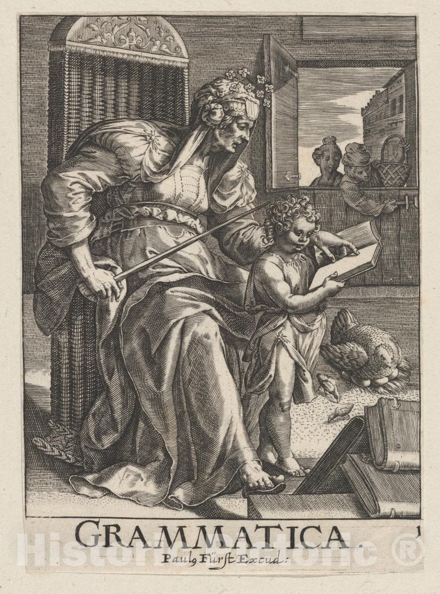 Art Print : Paulus Fürst - Grammatica, from The Seven Liberal Arts : Vintage Wall Art
