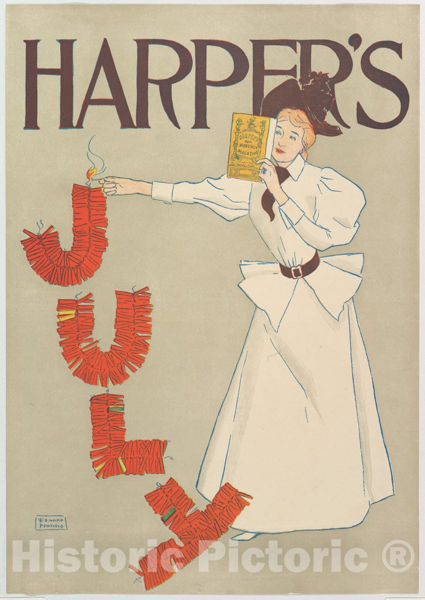 Art Print : Edward Penfield - Harper's: July 3 : Vintage Wall Art