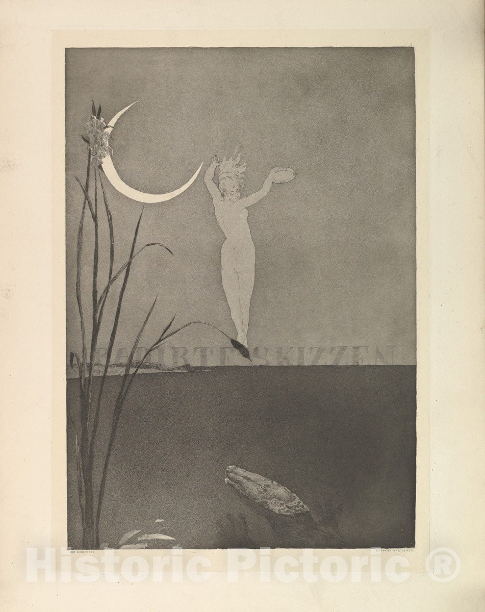 Art Print : Max Klinger - Titelblatt from The Series Radierte Skizzen : Vintage Wall Art