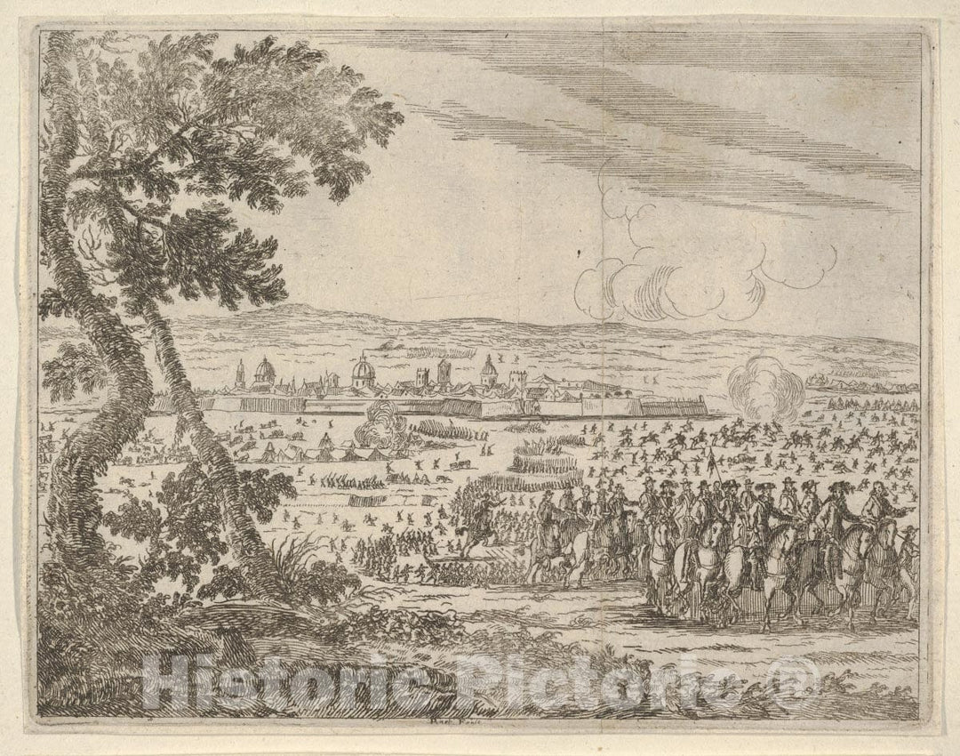 Art Print : Francesco I d'Este Dissolved The Seige of Reggio - Artist: Bartolomeo Fenice (Fenis) - Created: 1659 : Vintage Wall Art