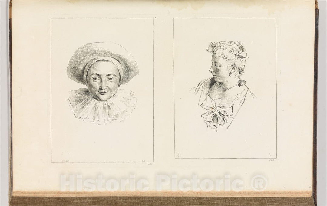 Art Print : Antoine Watteau - Figures de Differents caracteres, de Paysages .Volume II : Vintage Wall Art
