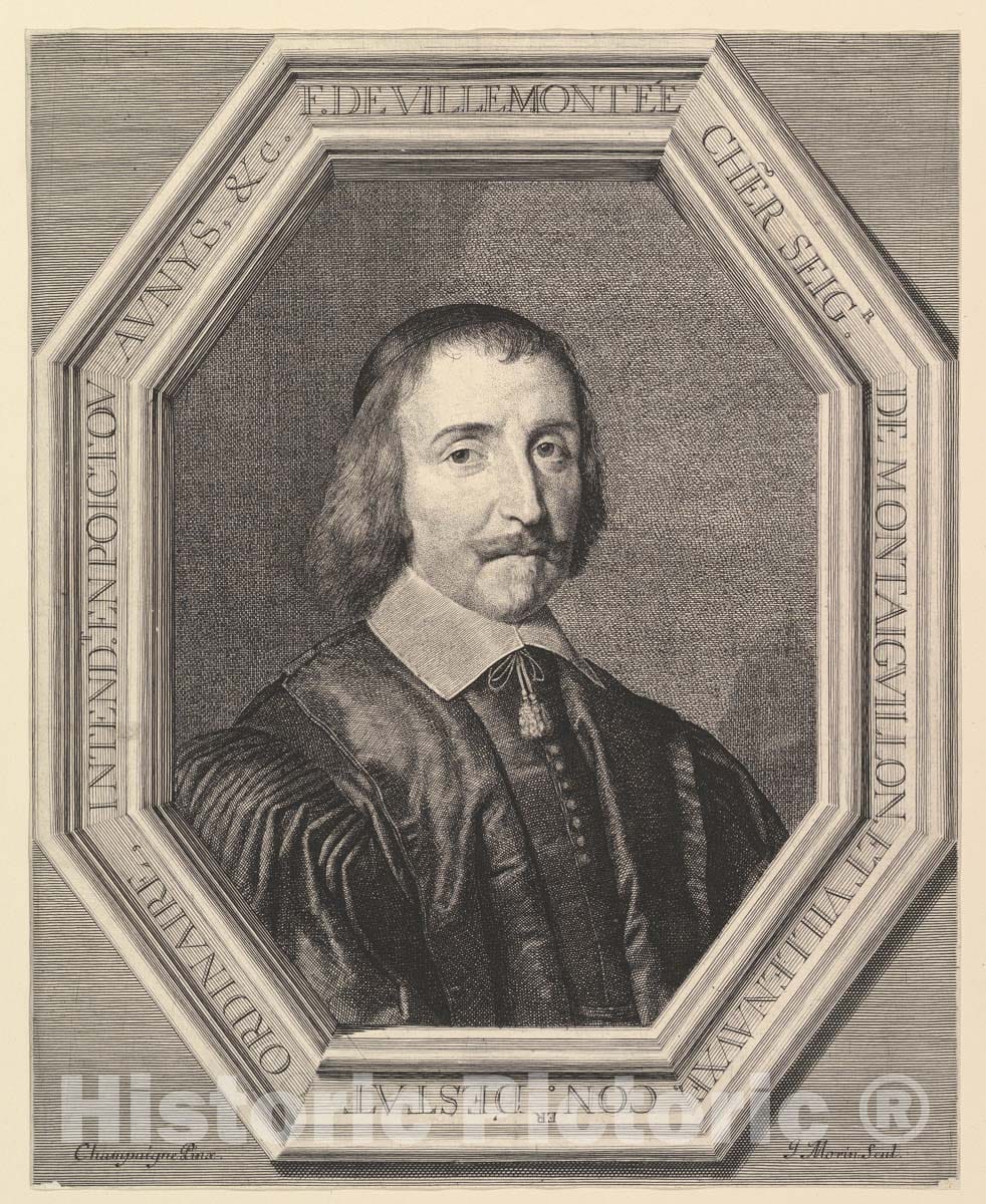 Art Print : Jean Morin - Francois de Villemontee, conseiller d'etat ordinaire : Vintage Wall Art