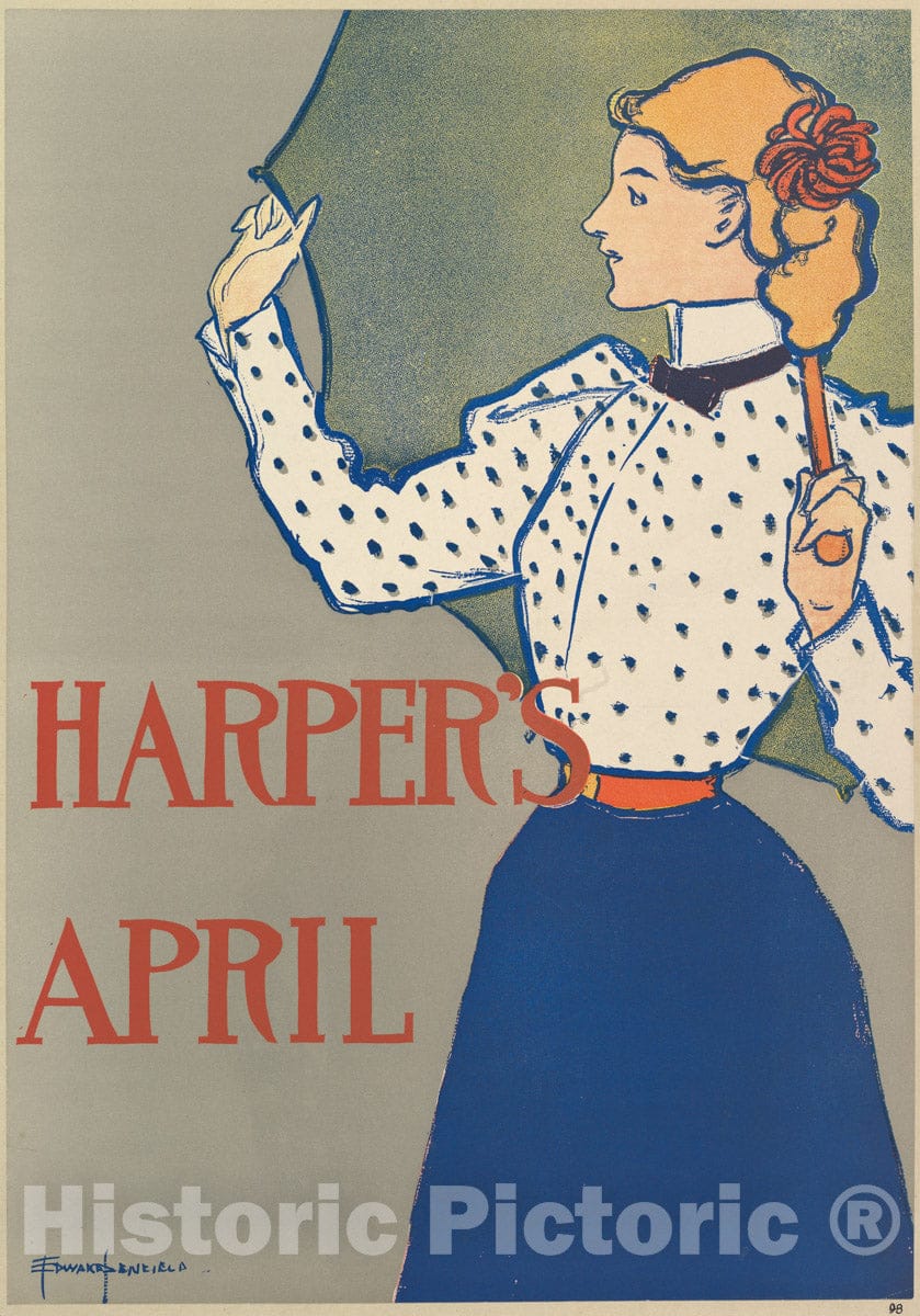 Art Print : Edward Penfield - Harper's: April 2 : Vintage Wall Art