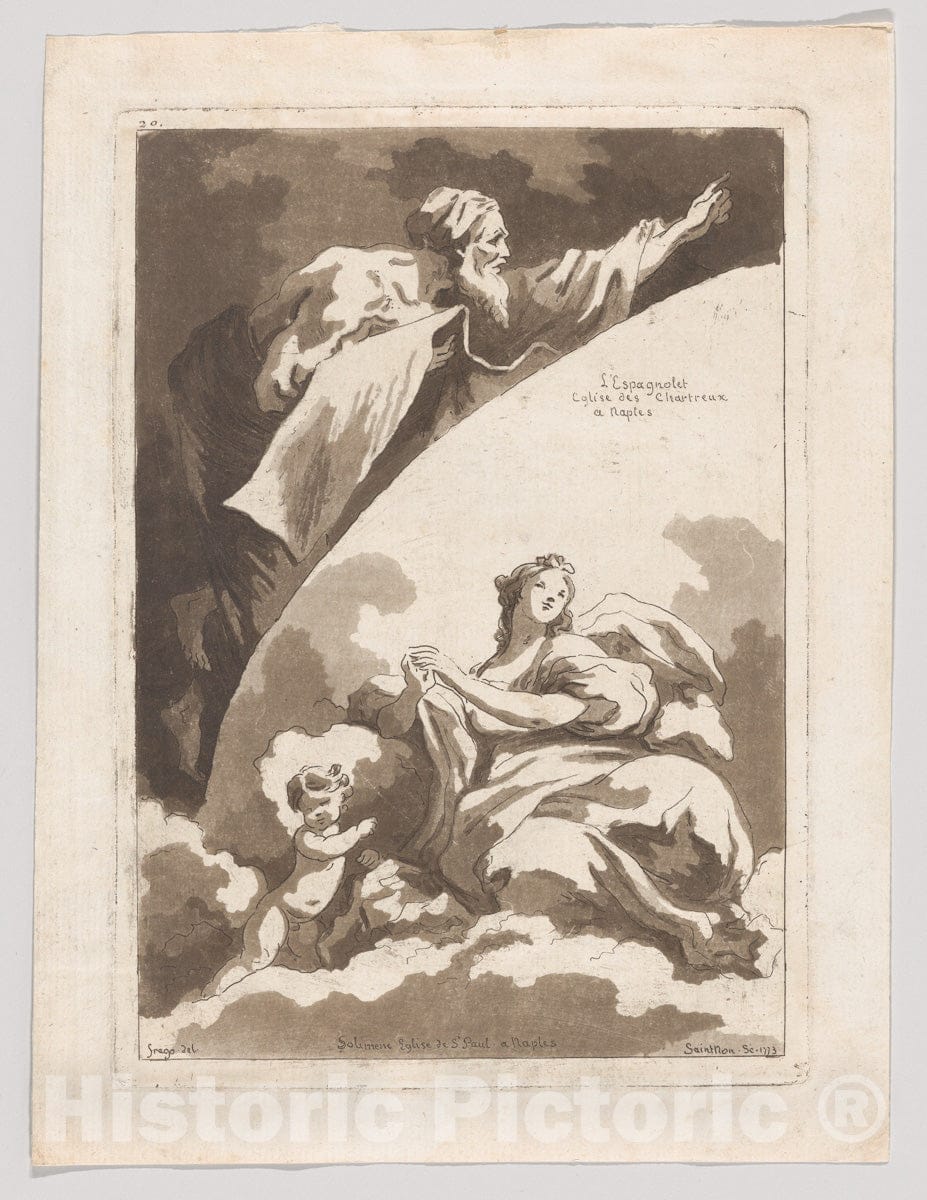 Art Print : Jean Claude Richard, Abbé de Saint-Non - Fragments choisis Dans les Peintures et les Tableaux les Plus interessants des Palais et des Eglises d'Italie 4 : Vintage Wall Art