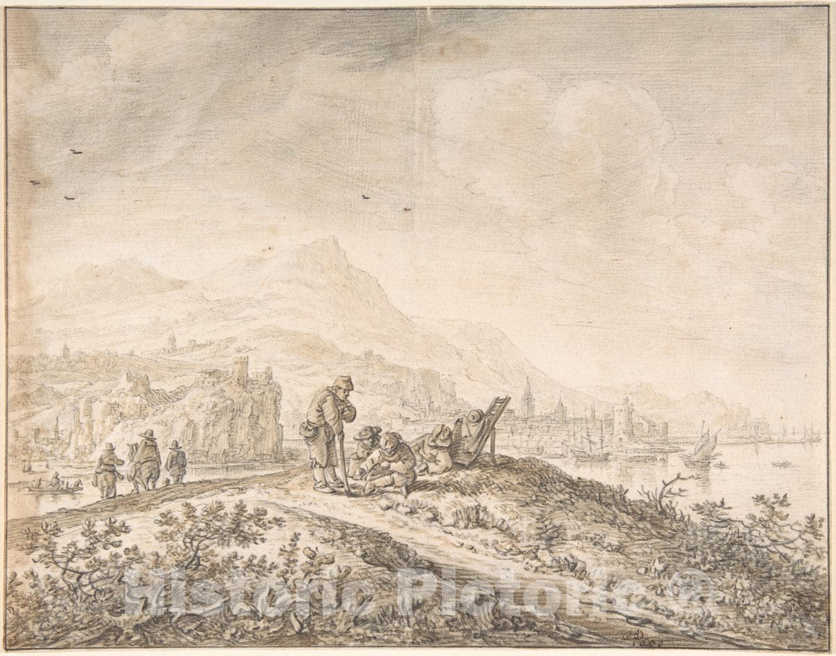 Art Print : Herman Saftleven II - Fantasy Rhine Landscape : Vintage Wall Art