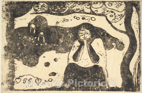 Art Print : Paul Gauguin - Human Misery : Vintage Wall Art