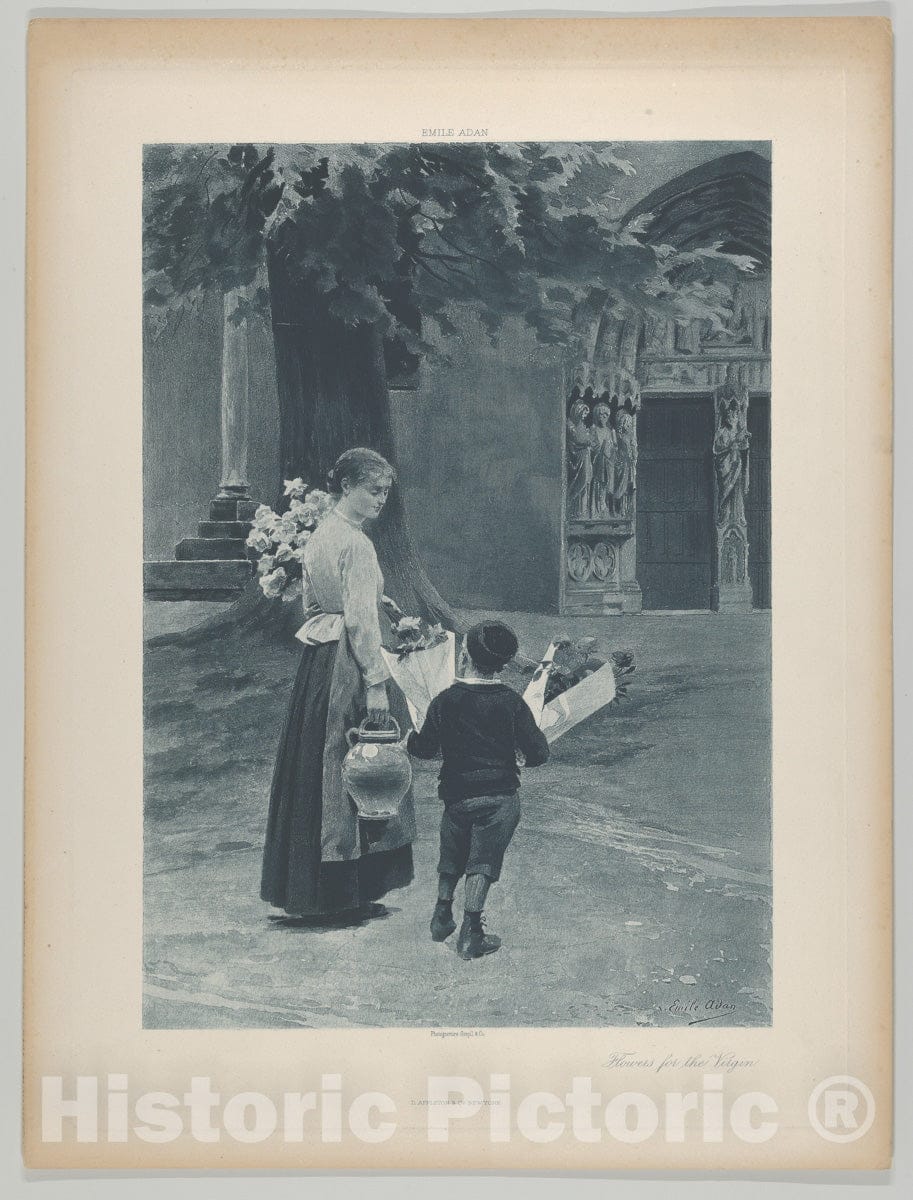 Art Print : Louis-Emile Adan - Flowers for The Virgin : Vintage Wall Art