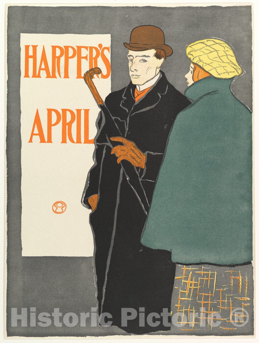 Art Print : Edward Penfield - Harper's: April 3 : Vintage Wall Art
