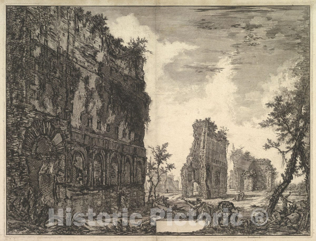Art Print : Hadrian's Villa: The Piazza D'oro - Artist: Giovanni Battista Piranesi - Created: c1776 1 : Vintage Wall Art