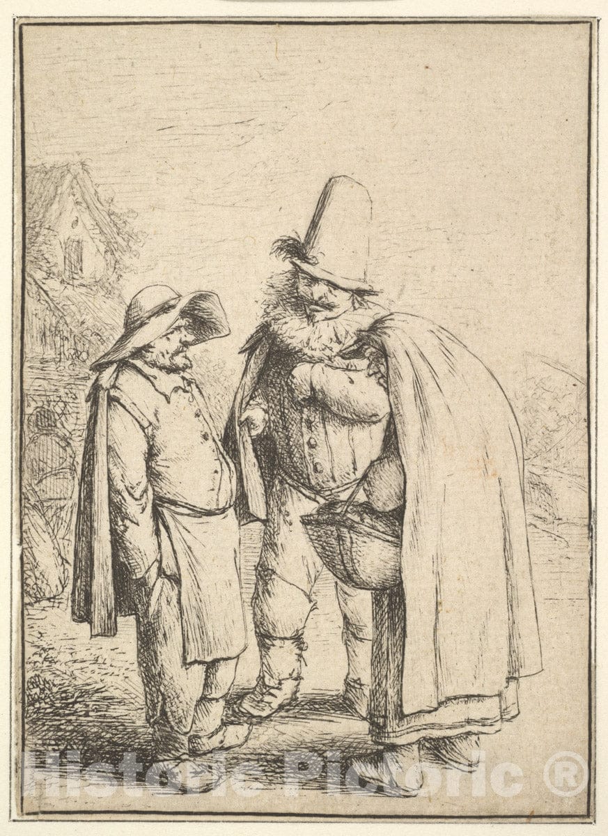 Art Print : Adriaen Van Ostade - Grotesque Figures : Vintage Wall Art