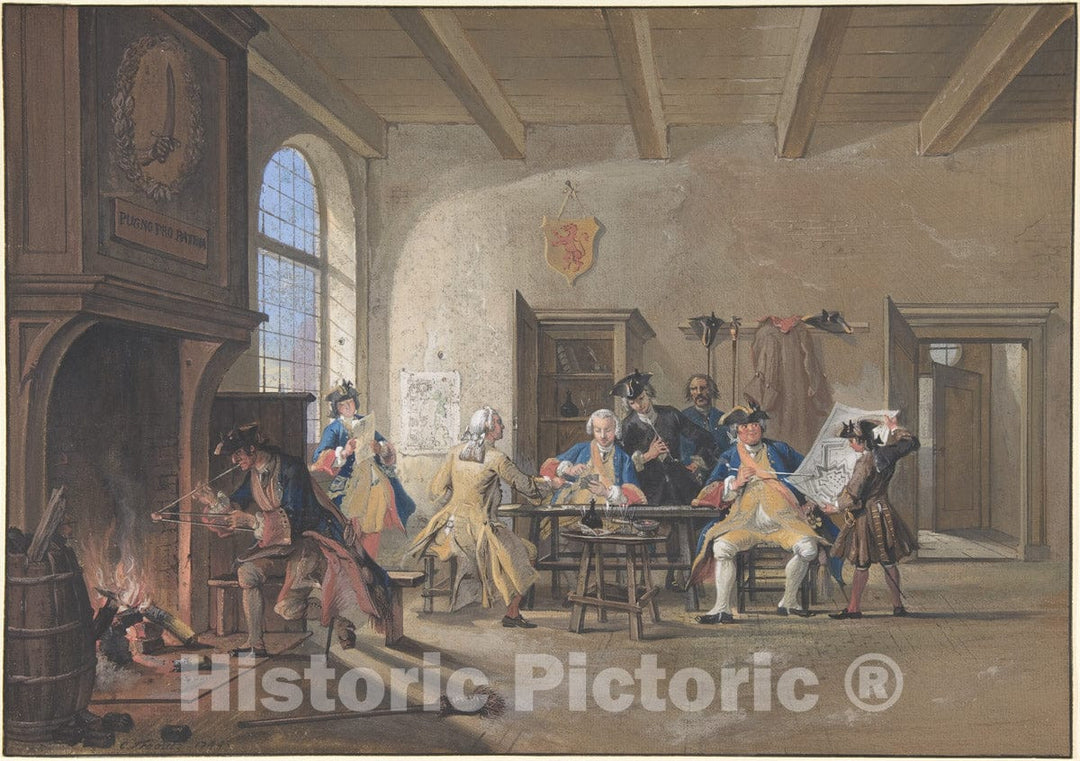 Art Print : Cornelis Troost - Guardroom Scene : Vintage Wall Art