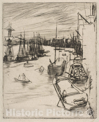 Art Print : James McNeill Whistler - Little Wapping (The Little Rotherhithe) : Vintage Wall Art