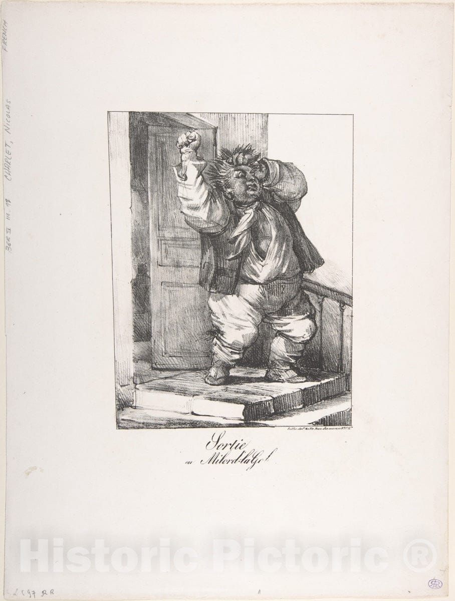 Art Print : Nicolas-Toussaint Charlet - Exit, or Lord The Gob (Sortie, ou Milord-la Gob) : Vintage Wall Art