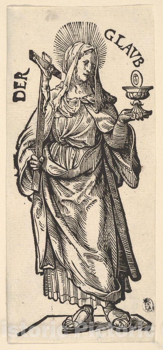 Art Print : Hans Burgkmair - Faith (Der Glaub), from The Seven Virtues : Vintage Wall Art