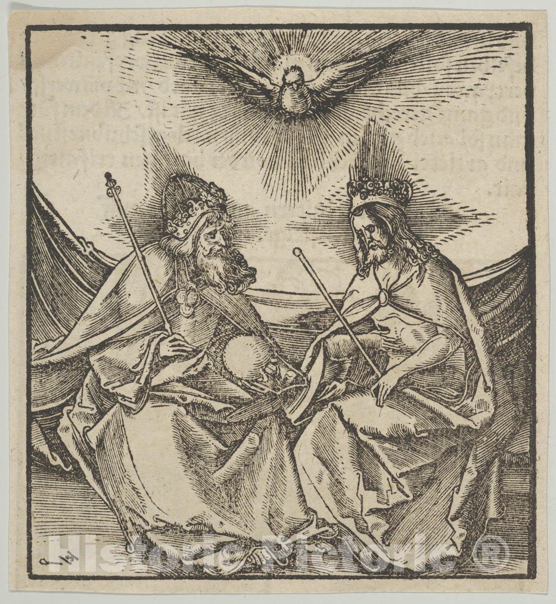 Hans Schäufelein - The Holy Trinity, from Hymmelwagen auff dem, wer WOL ...