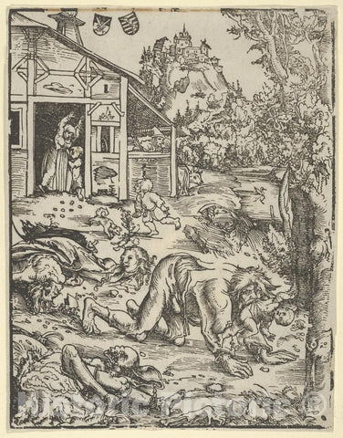 Art Print : Lucas Cranach The Elder - The Werewolf or The Cannibal : Vintage Wall Art