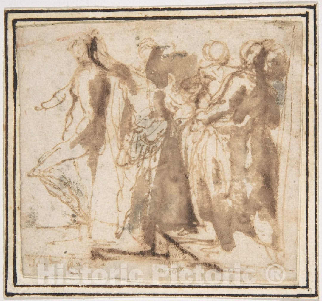 Art Print : Francesco Allegrini - Figures 1 : Vintage Wall Art