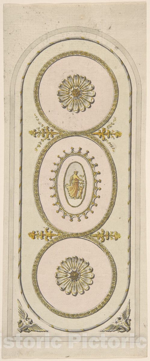 Art Print : Style of Robert Adam - Design for a Panel : Vintage Wall Art