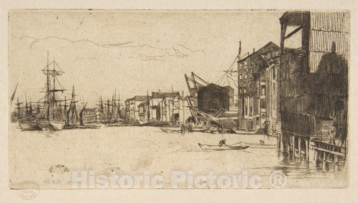 Art Print : James McNeill Whistler - Free Trade Wharf 2 : Vintage Wall Art