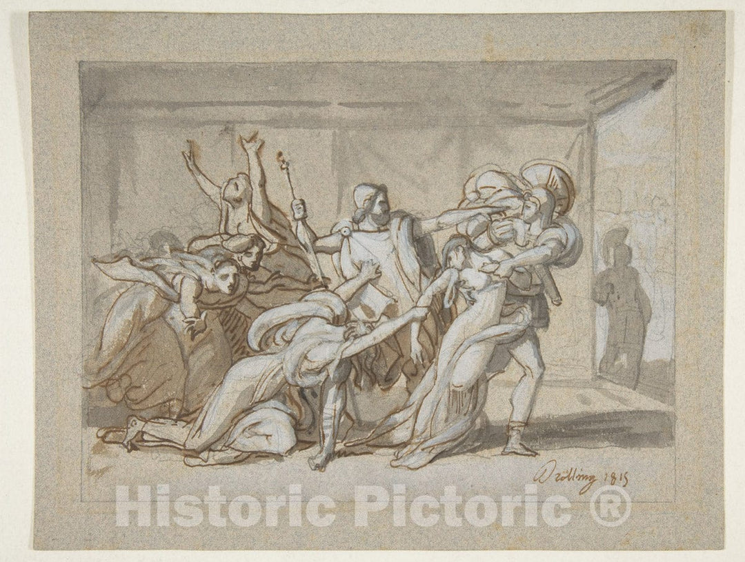 Art Print : Michael Martin Drölling - Scene from The Iliad : Vintage Wall Art