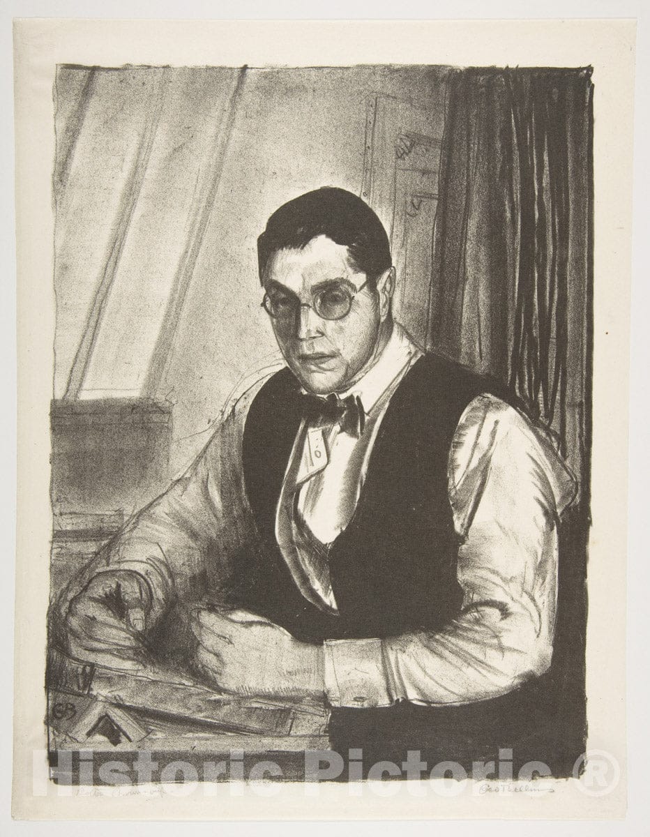 Art Print : George Bellows - Gene Speicher Drawing on a Stone : Vintage Wall Art