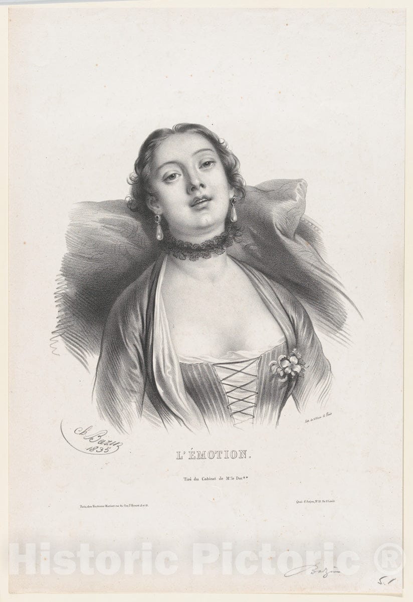 Art Print : Charles Bazin - Emotion : Vintage Wall Art