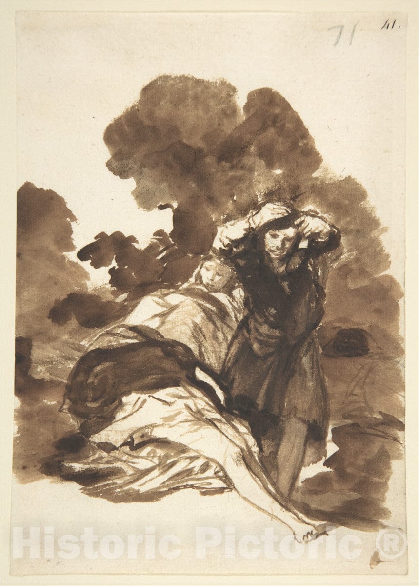 Art Print : Goya - Waking from Sleep in The Open Air, from Images of Spain Album (F), 71 : Vintage Wall Art