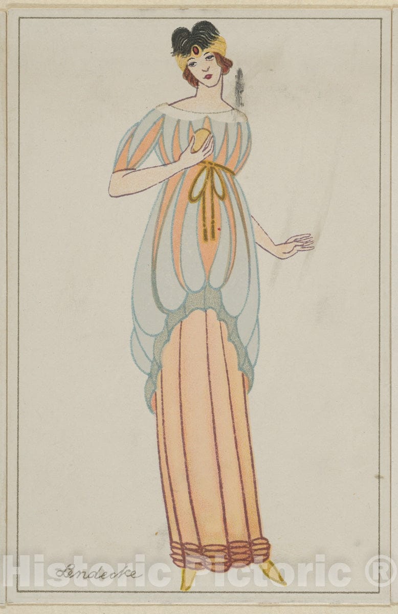 Art Print : Otto Friedr. Carl Lendecke - Fashion (Mode) 1 : Vintage Wall Art