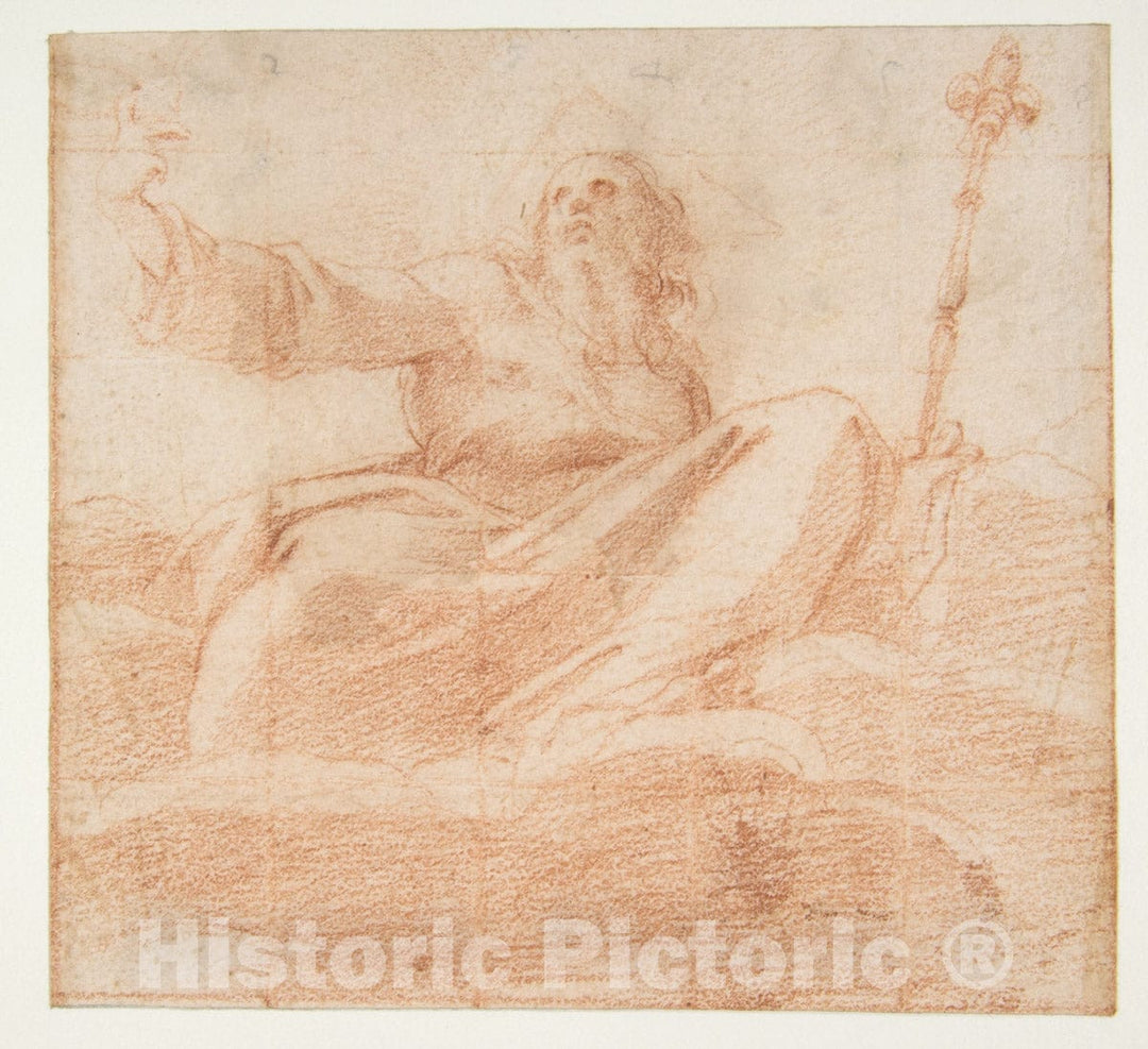 Art Print : Pomarancio (Cristoforo Roncalli) - God The Father : Vintage Wall Art