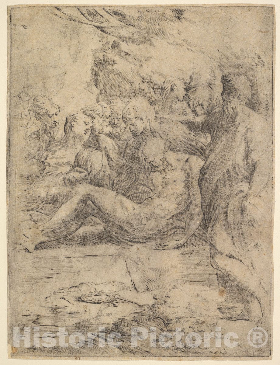 Art Print : Anonymous, Italian, 16th Century - Entombment : Vintage Wall Art
