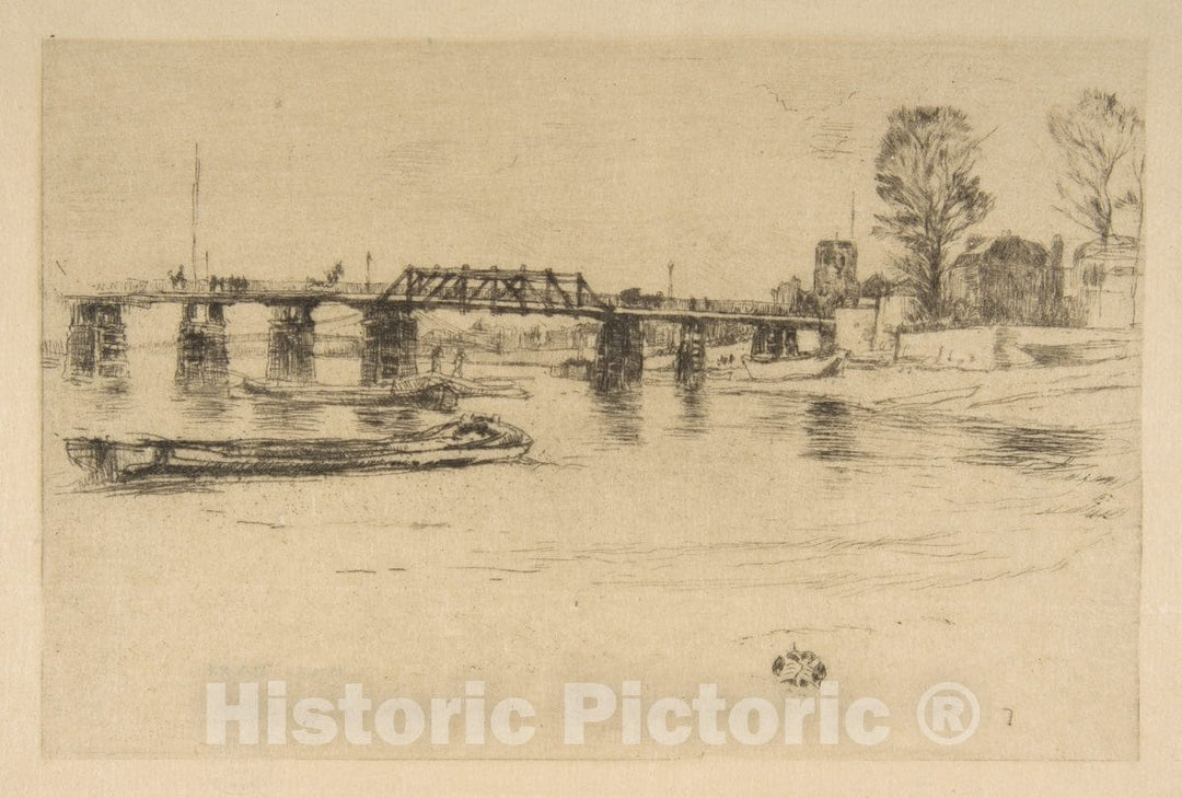 Art Print : James McNeill Whistler - Fulham (Chelsea) : Vintage Wall Art