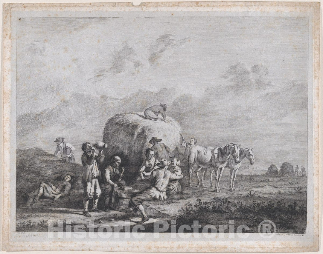 Art Print : Jean Jacques de Boissieu - Harvesters Resting : Vintage Wall Art