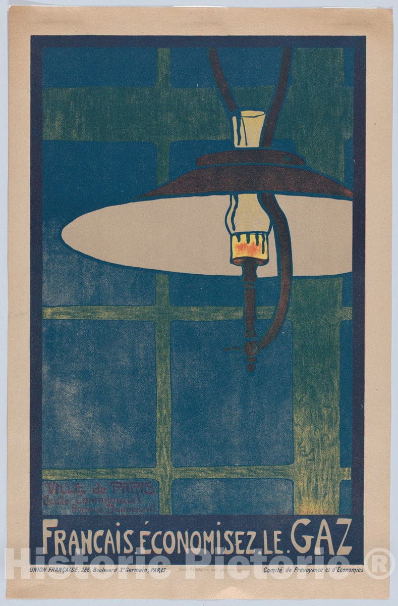 Art Print : Jeanne Fapournoux - Français, economisez le GAZ : Vintage Wall Art