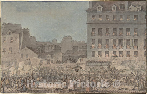 Art Print : Jacques François Joseph Swebach - Louis XVI Entering Paris, October 6, 1789 : Vintage Wall Art