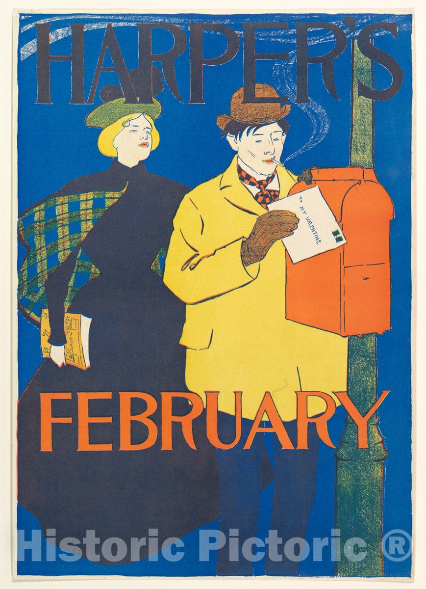 Art Print : Edward Penfield - Harper's: February 3 : Vintage Wall Art