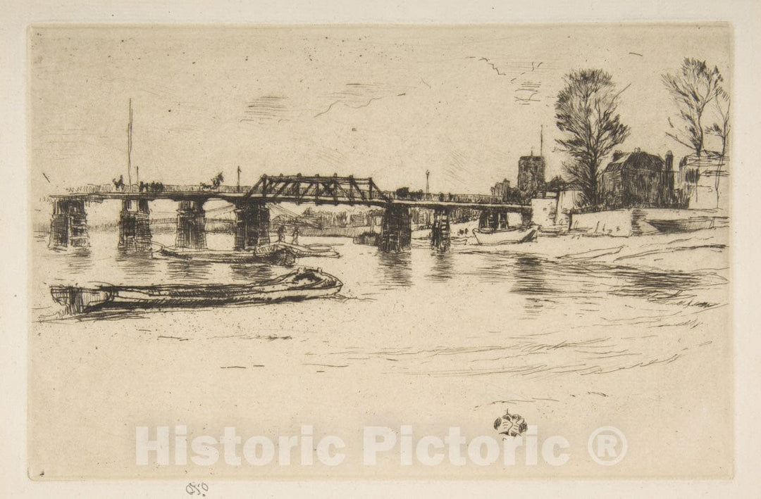 Art Print : James McNeill Whistler - Fulham (Chelsea) 1 : Vintage Wall Art
