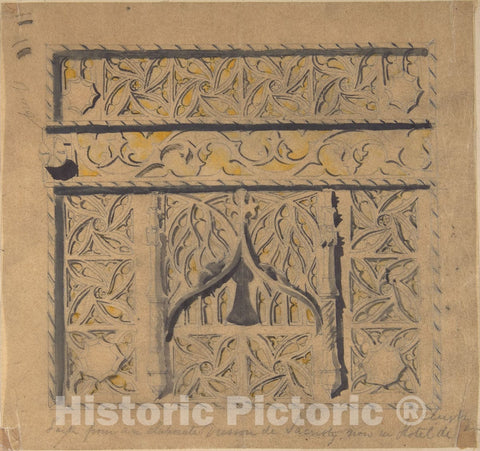 Art Print : Richardson Ellson & Co. - Lock from Elaborate Dresson de Sacristy, Now in The Hotel de Clugny : Vintage Wall Art