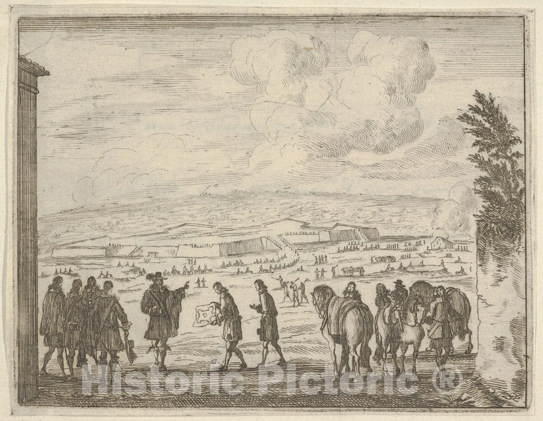 Art Print : Francesco I d'Este Builds The Fortresses of Modena for The Security of his People - Artist: Bartolomeo Fenice (Fenis) - Created: 1659 : Vintage Wall Art